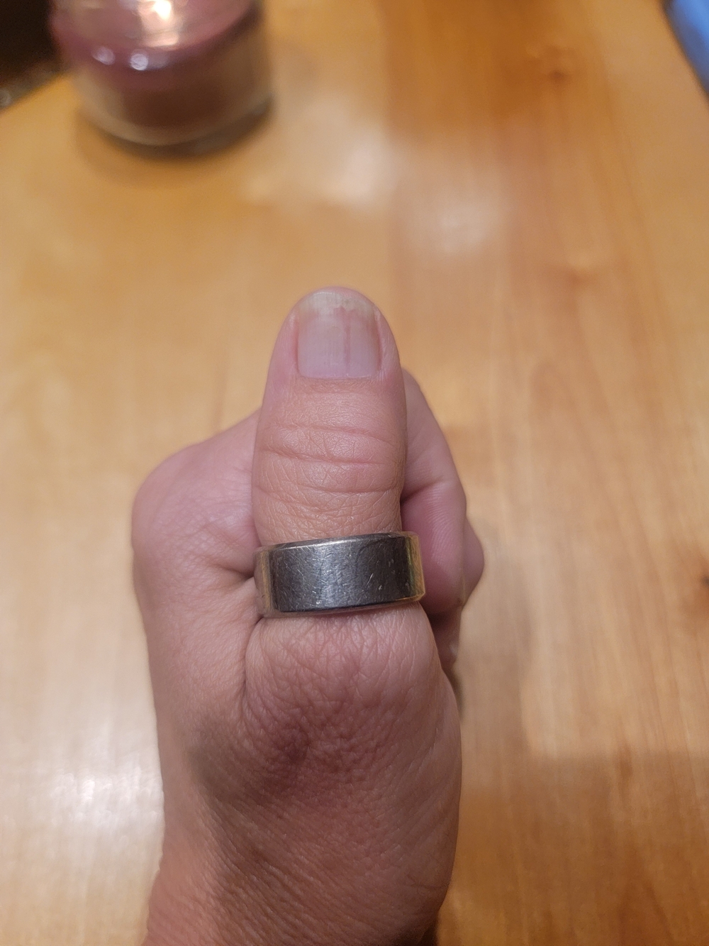 Classic Wide Men's Silver Tone Band Ring